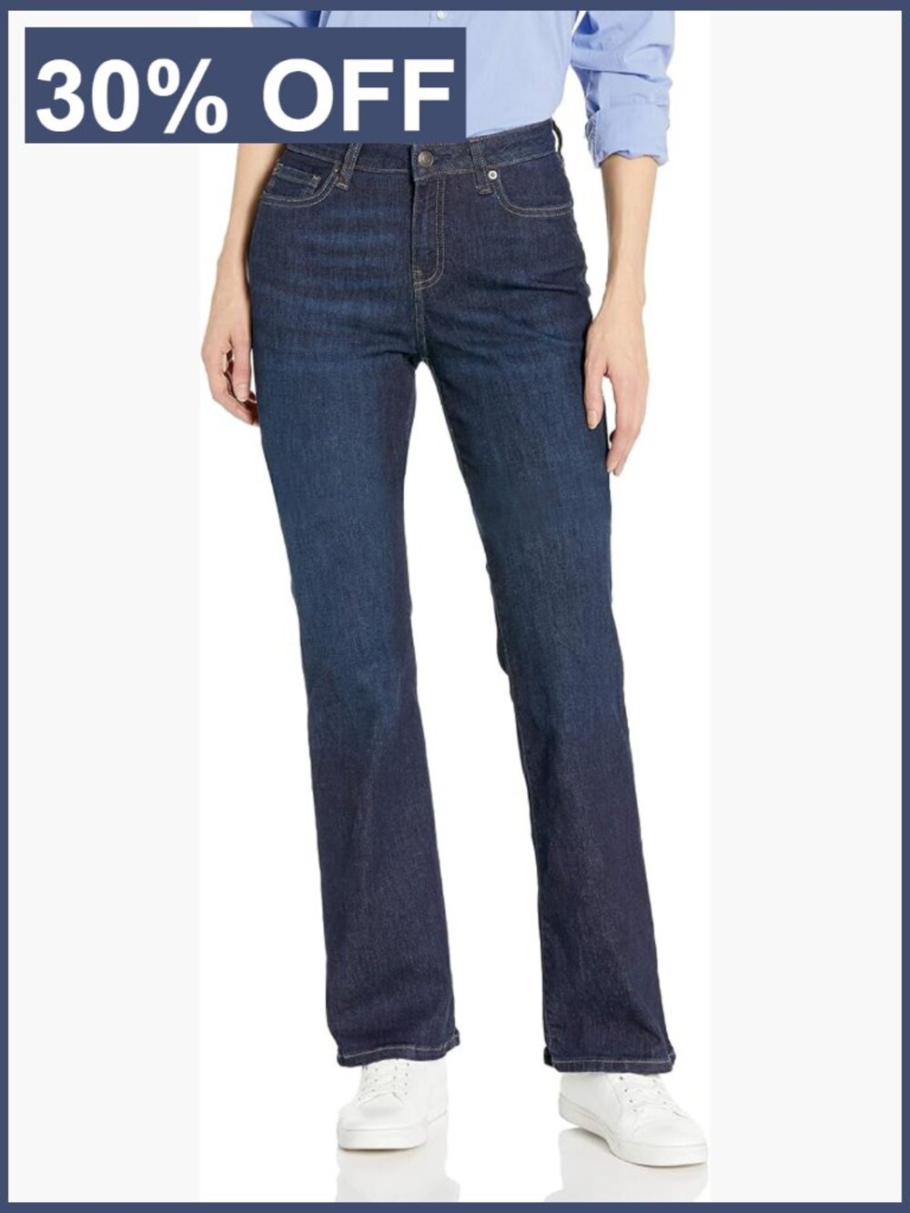 Mid-Rise Stretchy Slim Bootcut Jeans Flared Leg Pants